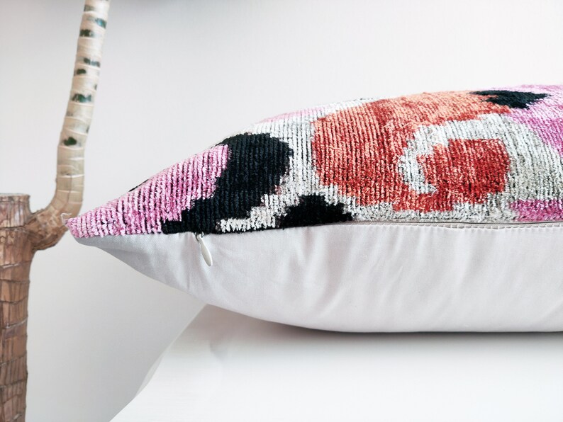 Silk Velvet Ikat Patchwork Slippers – Pink, Orange & Sage main image 1