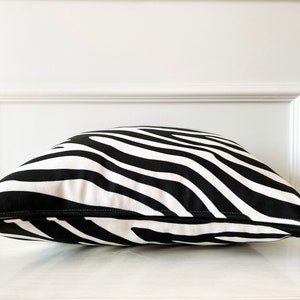 Zebra Pattern Pillow, Black & White Pillow, Animal Print Pillow, All Size Pillow, Polyester Pillow, 18 x 18 Accent Pillow, Throw Pillow image 8
