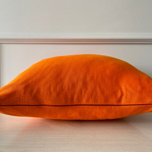 Orange Linen Pillow, All Size Solid Color Pillow, Linen Pillow, Duck Fabric Cotton Pillow, 18 x 18 Accent Pillow, Plain Pillowcase image 6