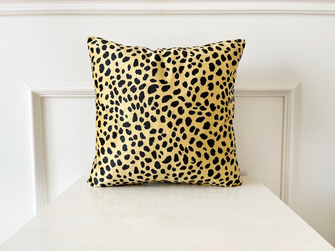 Spotted Cheetah Pillow, Gold Leopard Pillow, All Size Animal Print