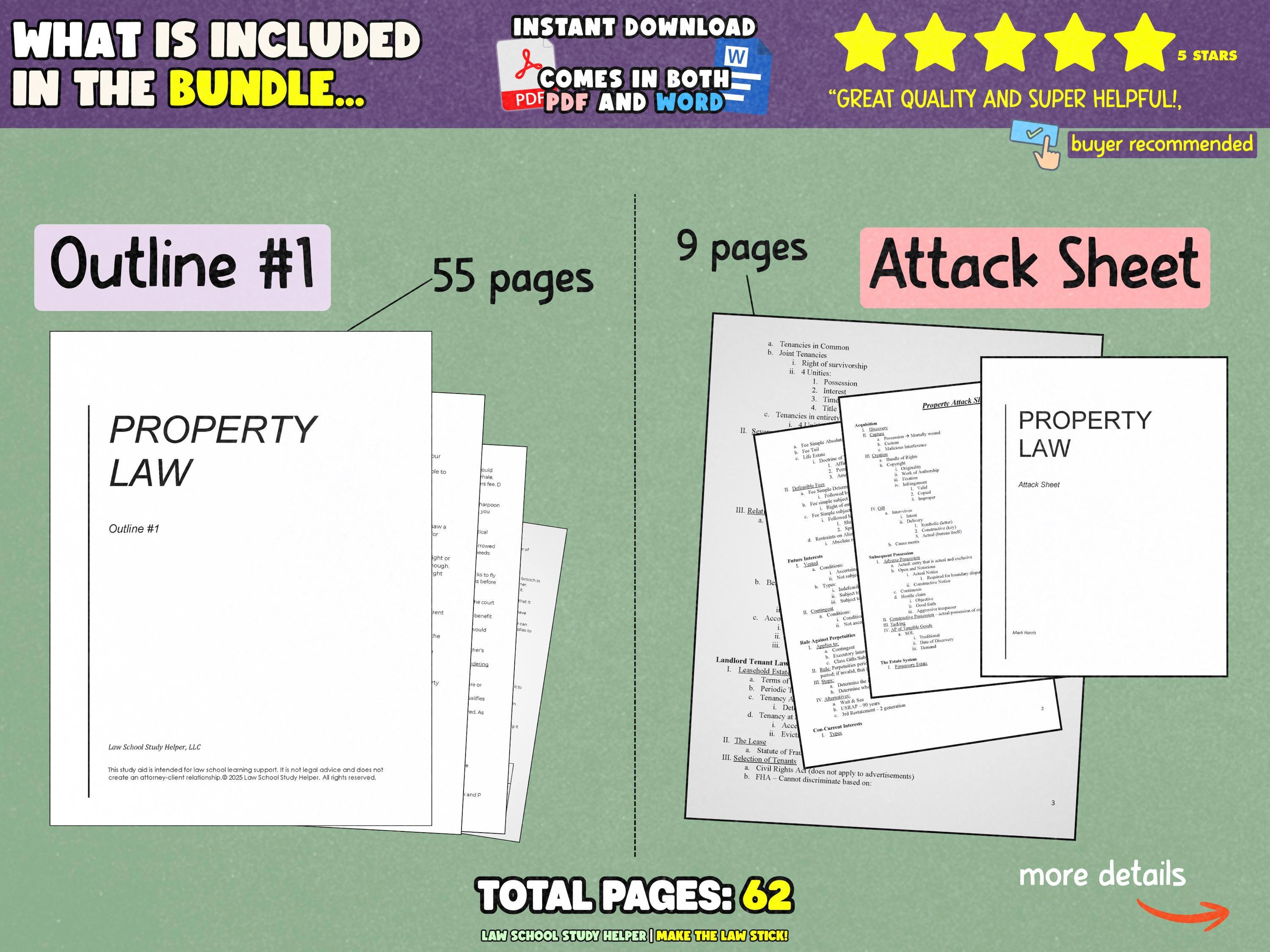 1L PROPERTY Outline + Attack Sheet BUNDLE | 64 Pages | Instant Download ...