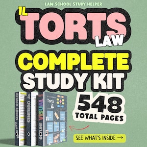 Torts Law Study Bundle – Outlines, Attack Sheets, Class Notes (PDF + Word)