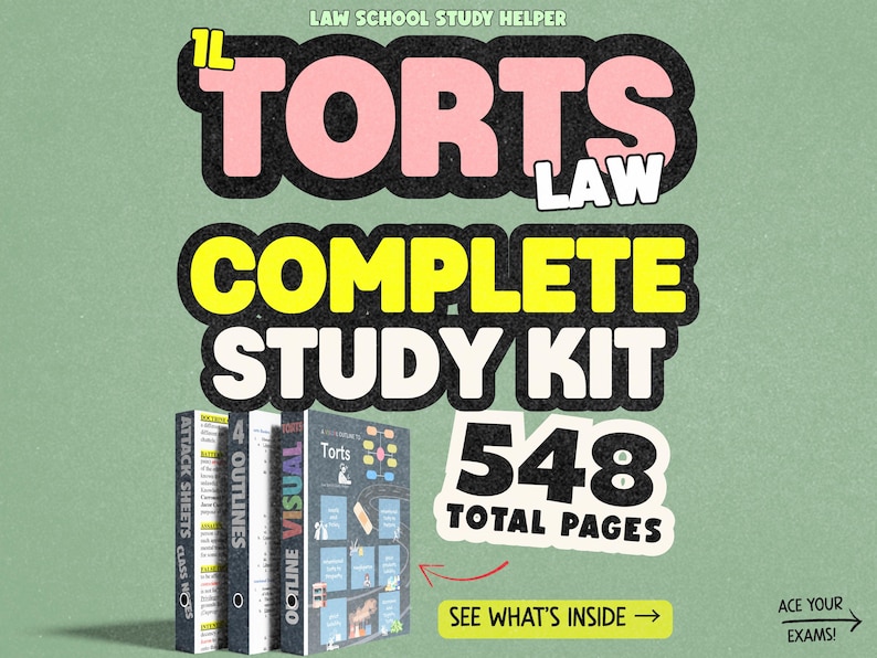 Torts Law Study Bundle – Outlines, Attack Sheets, Class Notes (PDF + Word) image 1