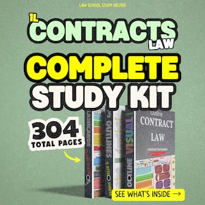 1L Contracts Law Study Bundle – Outlines, Flashcards, and Visual Aids (Digital Download)