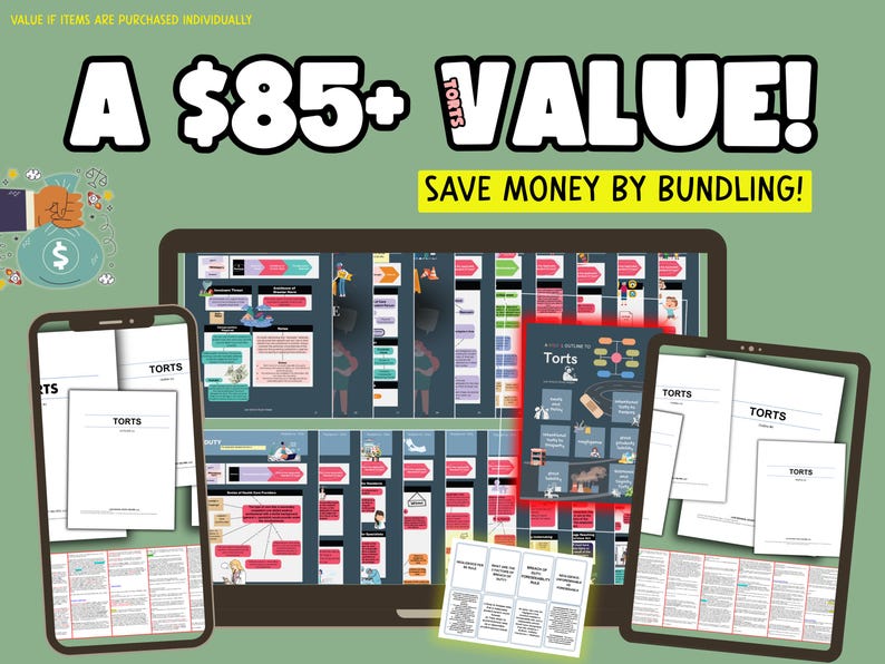 Torts Law Study Bundle – Outlines, Attack Sheets, Class Notes (PDF + Word) image 6