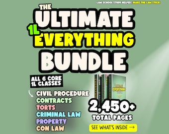 1L Law School Study Bundle – Outlines, Attack Sheets (PDF + Word)