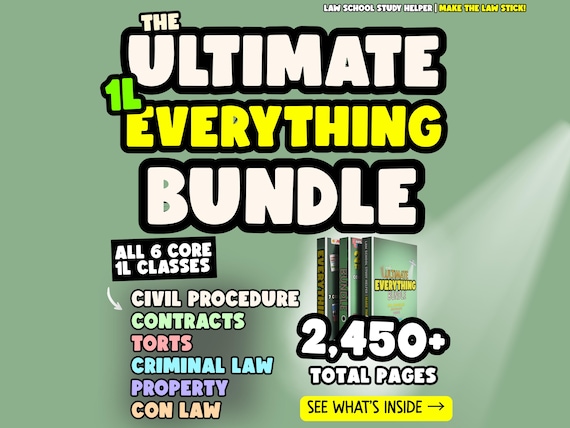 1L Law School Study Bundle – Outlines, Attack Sheets (PDF + Word)