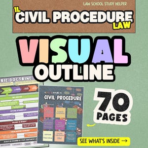 1L Civil Procedure Visual Outline | 70-Page PDF | 2025 Edition