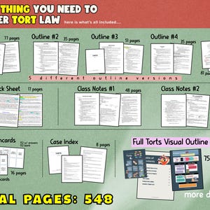 Torts Law Study Bundle – Outlines, Attack Sheets, Class Notes (PDF + Word) image 2