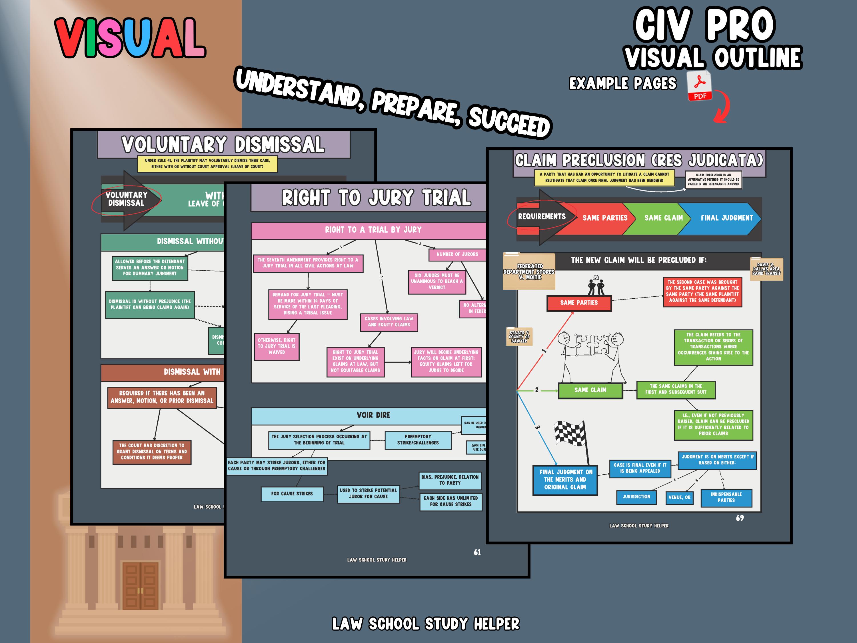 民事訴訟法概説 = The Remedial Structure of Civ… 1L Civil Procedure Visual Outline | 70-page PDF | 2025 Edition - Etsy