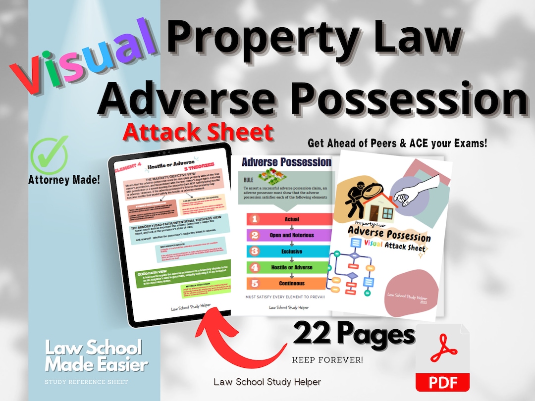 2023 1L Property Law ADVERSE POSSESSION Deep Dive Visual Outline Attack