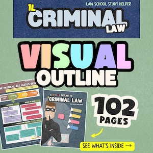 1L Criminal Law Visual Outline | 102-Page PDF | 2025 Edition