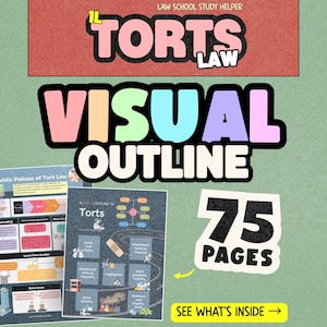 1L TORTS Visual Outline | 75-Page PDF | 2025 Edition