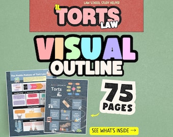 1L TORTS Visual Outline | 75-Page PDF | 2025 Edition