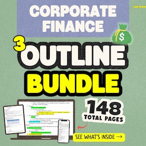 Pacchetto di schemi di finanza aziendale / Preparazione all'esame di giurisprudenza (download immediato di Word)