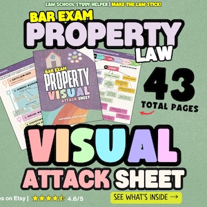 Property Bar Exam Attack Sheet | Visual Flowcharts & Checklists (PDF Download)