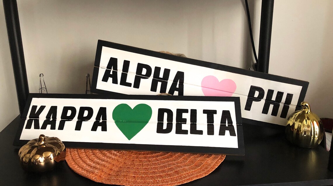 Wooden Sorority Sign Multicolor Custom Etsy