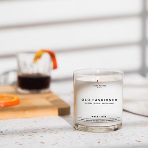 Old Fashioned Soy Wax Candle  |  Whiskey Scent  |  Maple  | Spiced Honey  |  Soy Candle  |  Wash and Wik  |  Scent No. 040