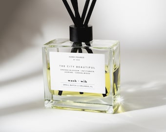 The City Beautiful Reed Diffuser | Clear Bottle With Reeds | Orlando Florida | Diffuser Oil Set  | Home Fragrance |  Decor  |  Scent No. 032