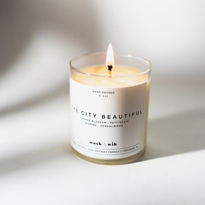 The City Beautiful Soy Wax Candle  |  Orange Blossom  |  Sandalwood  |  Jasmine  |  Orlando Soy Candle  |  Wash and Wik  |  Scent No. 032