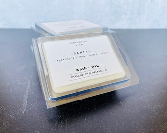 Santal Soy Wax Melts  |  Sandalwood  |  Musk  |  Amber  |  Cedar  | Wax Tarts  | Wash and Wik   |  Wax Cubes  |  Scent No. 043