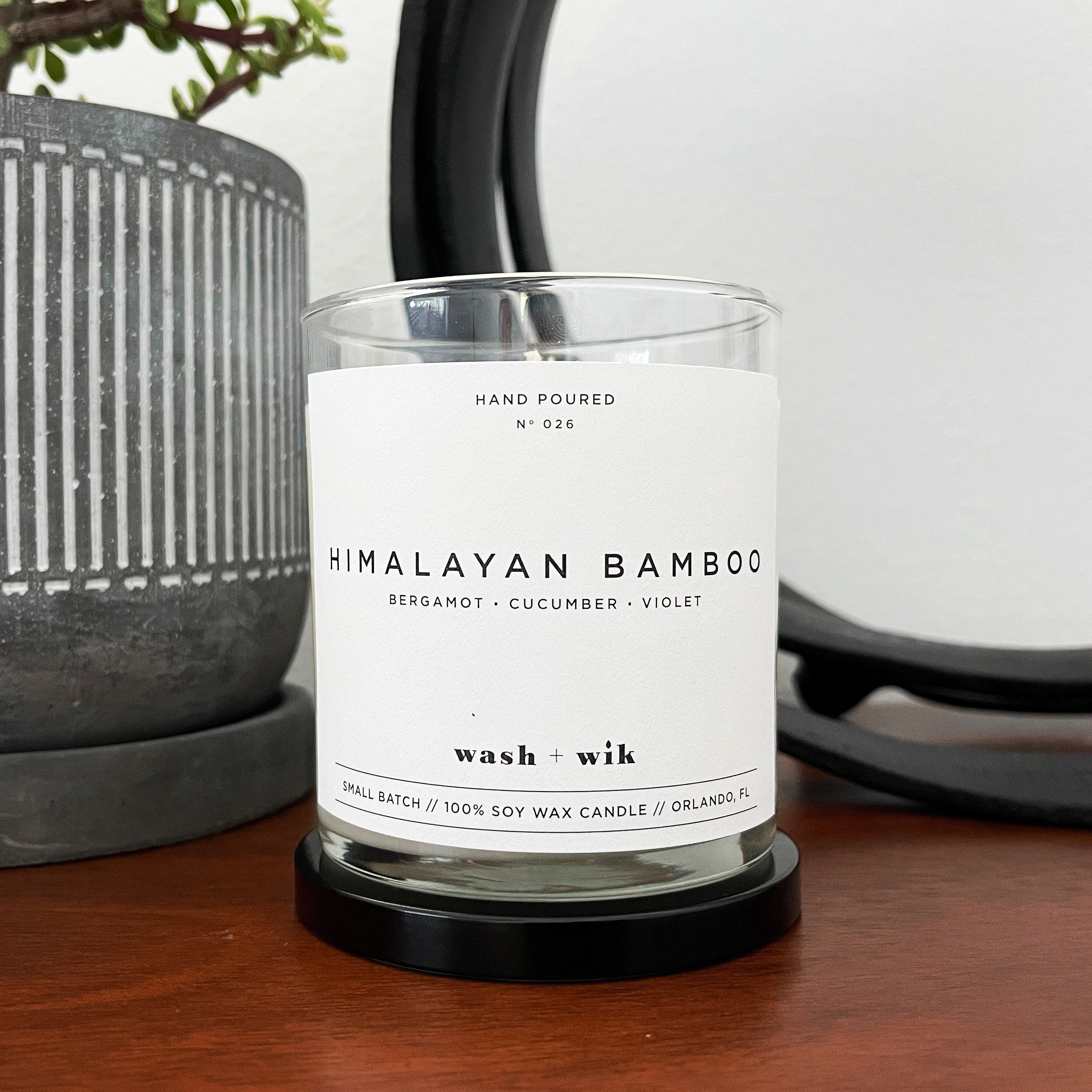 Himalayan Bamboo Soy Wax Candle Bergamot Cucumber Scented Candle