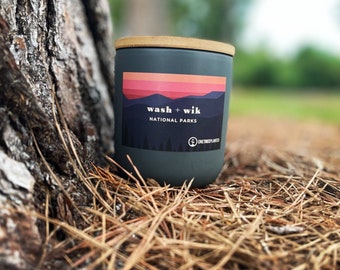 National Parks Soy Wax Candle  | Oakmoss  |  Musk  |  Cypress  |  Wash and Wik  |  One Tree Planted