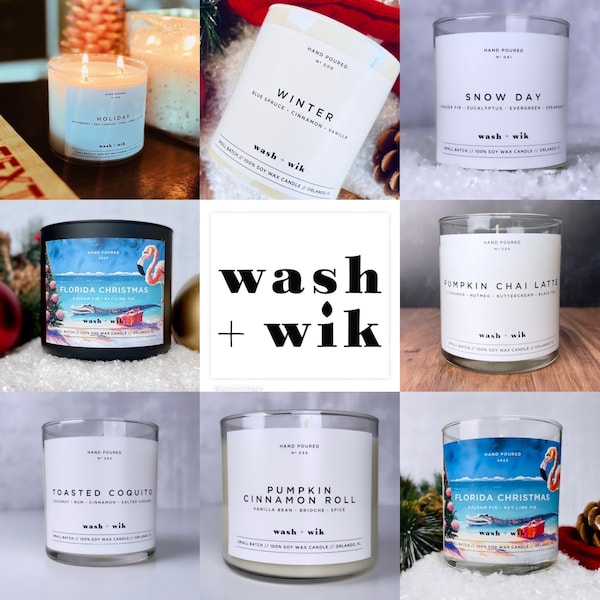 SPECIAL: Soy Wax Candle Holiday Close Out Sale  |  Wash and Wik