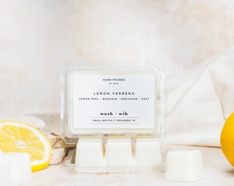Lemon Verbena Soy Wax Melts | Lemon  | Kitchen  |  Wax Tarts  |  Wash and Wik  |  Wax Warmer  |  Wax Cubes  |  Scent No. 024