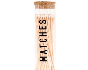 White Tip Hearth Matches  7"  |  Candle Matches  |  Home Decor  |  Matches with Strike Pad  |  Wash and Wik  |  Approx 80 Matches
