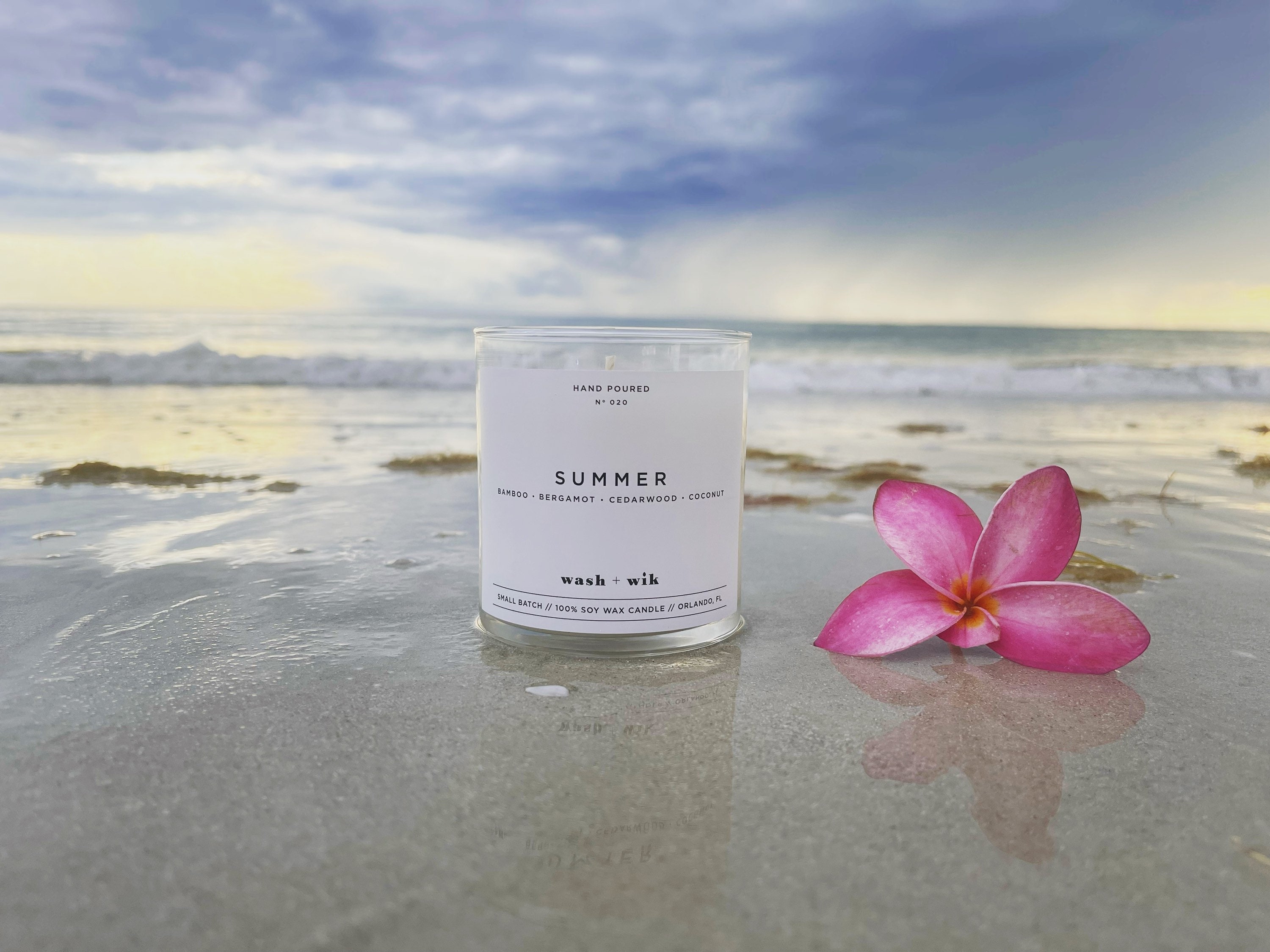 Summer Soy Wax Candle, Tropical Candle, Bamboo