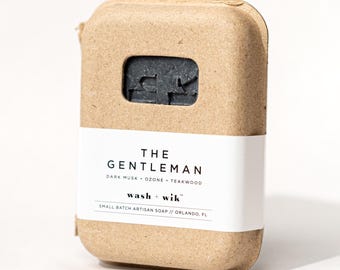 The Gentleman | Activated Charcoal Soap Bar: Dark Musk, Teakwood, and Ozone - 5 oz