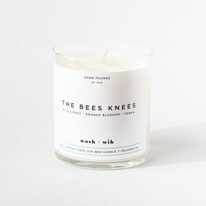 The Bees Knees Soy Wax Candle  |  Honey Scented Candle  |  Orange Blossom Scented Candle  |  Soy Candle  |  Wash and Wik  |  Scent No. 016