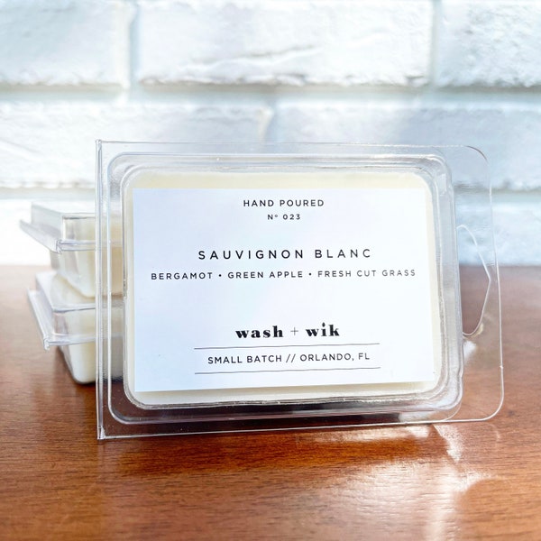 Sauvignon Blanc Scented Soy Wax Melts  | Bergamot  |  Apple |  Soy Melts  |  Wash and Wik  |  Wax Warmer  |  Wax Cubes  |  Scent No. 023