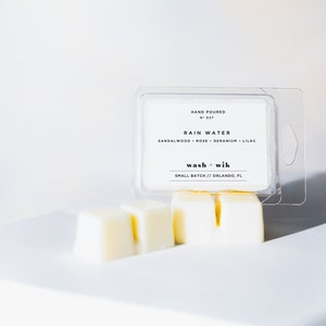 Rain Water Soy Wax Melts | Sandalwood | Rainy Day | Citrus |  Soy Melts  |  Wash and Wik  |  Wax Warmer  |  Wax Cubes  |  Scent No. 027