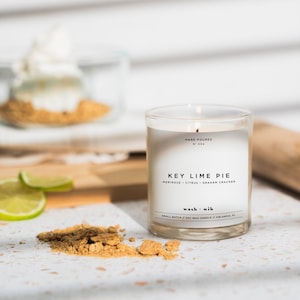 Key Lime Pie Soy Wax Candle  |  Bakery Scent  |  Meringue |  Citrus |  Graham Cracker  |  Dessert  |  Wash and Wik  |  Scent No. 034