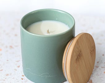 Toasted Coquito Soy Wax Candle  | Coconut | Rum Scent | Cinnamon | Salted Caramel | Ceramic Tumbler  |  Grayson and Graham by Wash and Wik