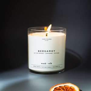 Bergamot Soy Wax Candle  |  Bitter Orange  |  Coriander  |  Soy Candle  |  Wash and Wik  |  Scent No. 018