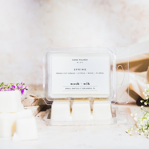 Spring Soy Wax Melts | Fresh Cut Grass Scented |  Wax Tarts  |  Wash and Wik  |  Wax Warmer  |  Wax Cubes  |  Scent No. 017
