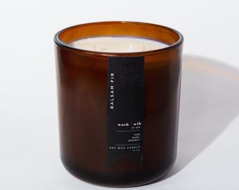 Balsam Fir - Amber Double Wick Soy Wax Candle