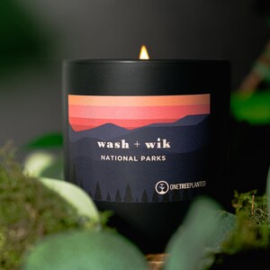 National Parks Soy Wax Candle  | Oakmoss  |  Musk  |  Cypress  |  Wash and Wik  |  One Tree Planted