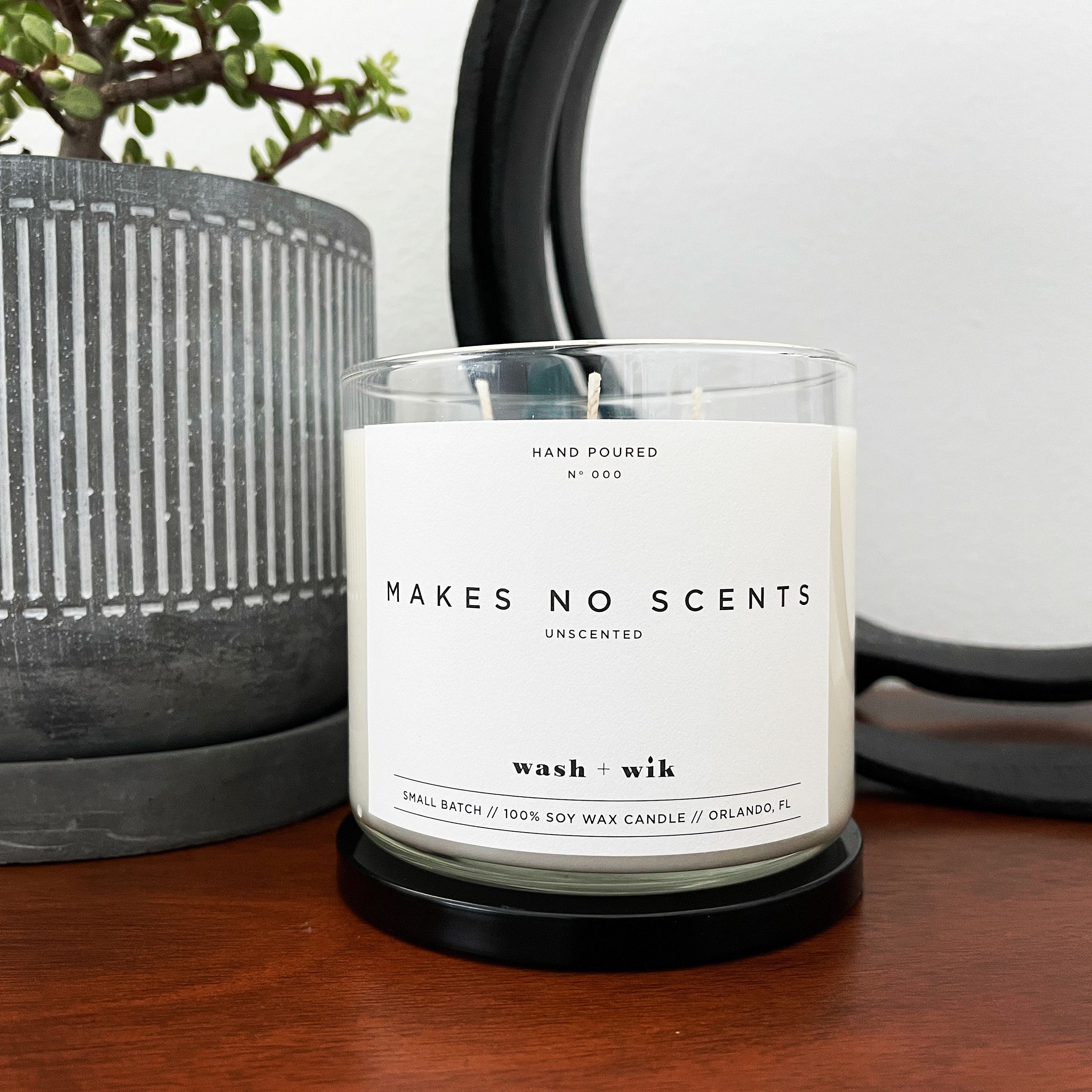 Makes No Scents Unscented Soy Wax Candle Soy Candle Wash and Wik