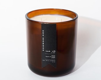 Rosewood Dusk - Amber Double Wick Soy Wax Candle