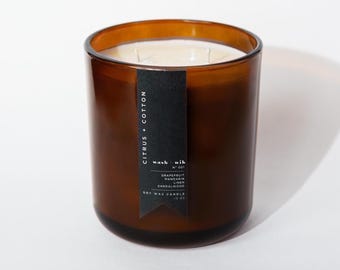 Citrus + Cotton - Amber Double Wick Soy Wax Candle