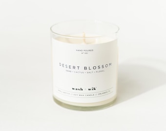 Desert Blossom Soy Candle - Sand | Cactus | Salt | Floral | Wash and Wik