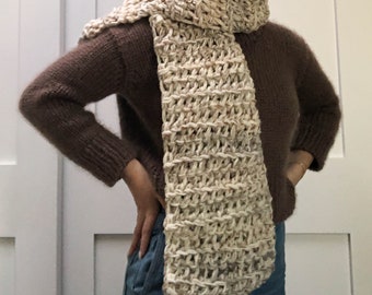 Beige Knit Scarf