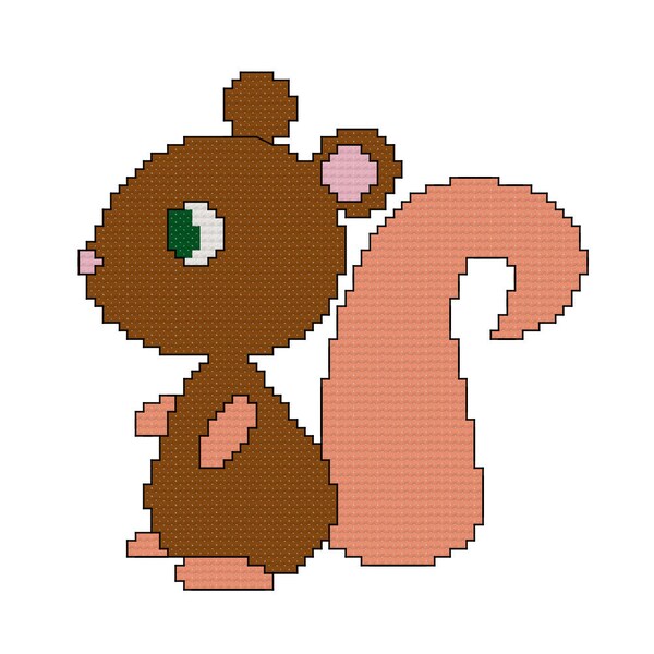 Little Squirrel Cross Stitch Pattern PDF File