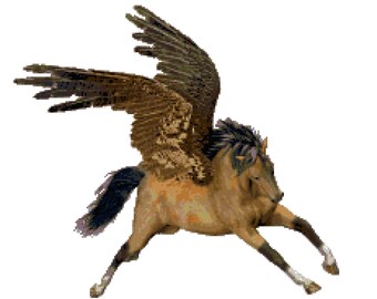 Caramel Pegasus Cross Stitch Pattern PDF File