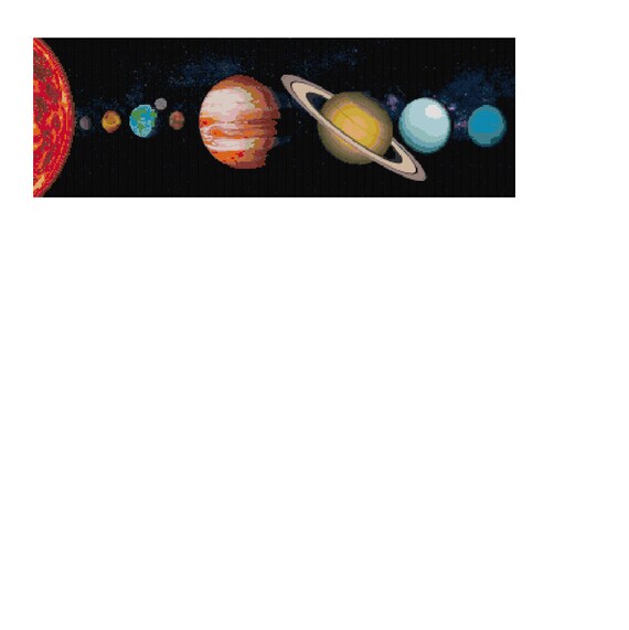 Solar System Cross Stitch Pattern Pdf File