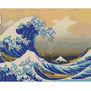 The Great Wave off Kanagawa Cross Stitch Pattern PDF image 1